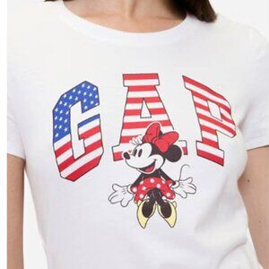 Gap USA Logo Women's Disney Minnie Mouse Cotton Shirt Soft Jersey Knit White